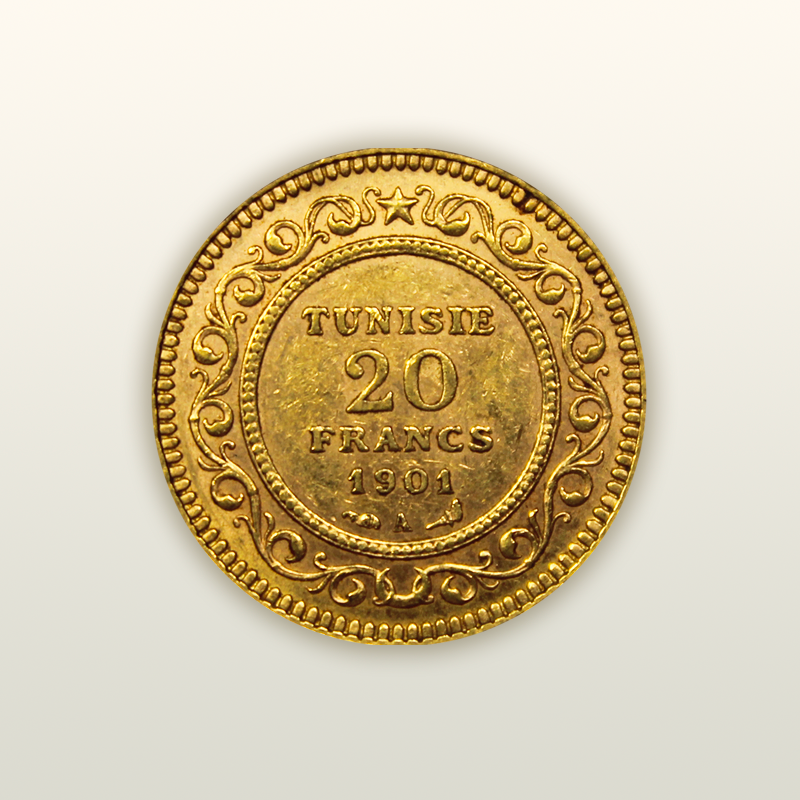 20 FRANCS TUNISIE verso