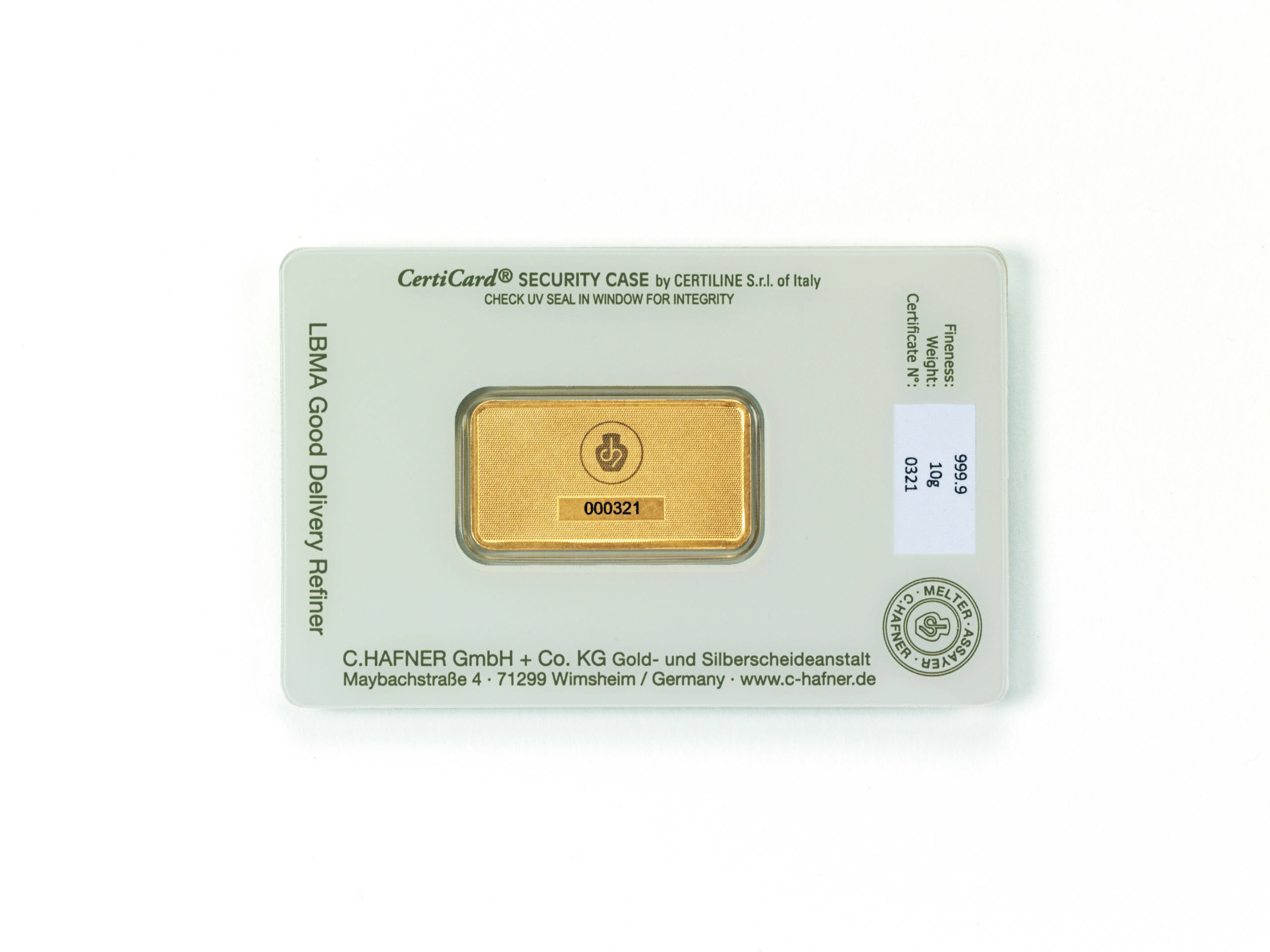 Lingot 10g or verso