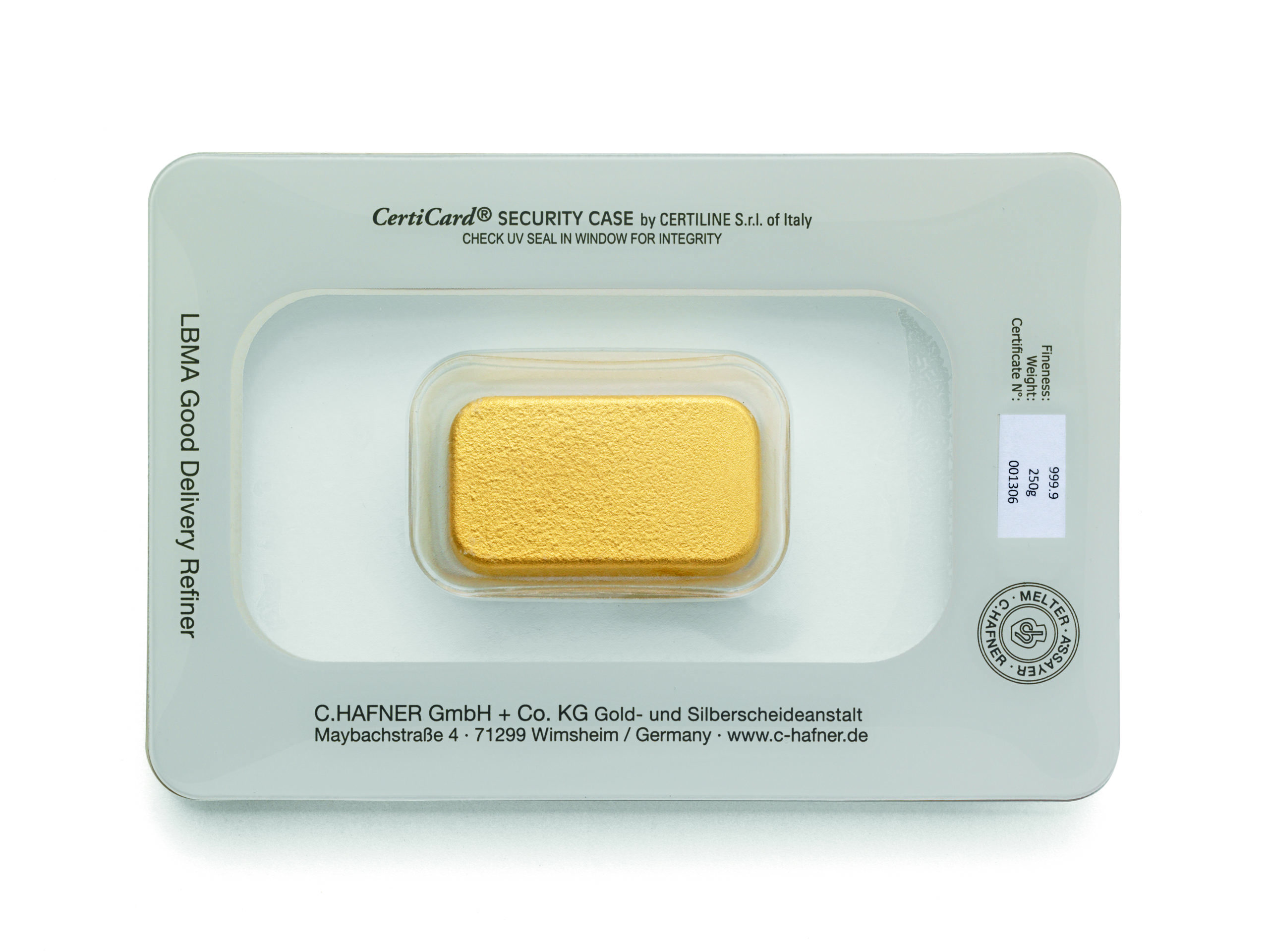 Lingot 250g or verso