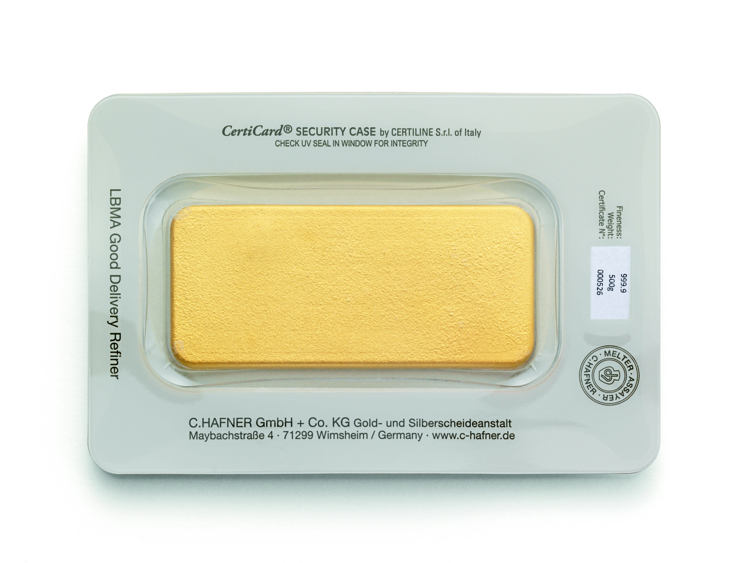 Lingot 500g or verso