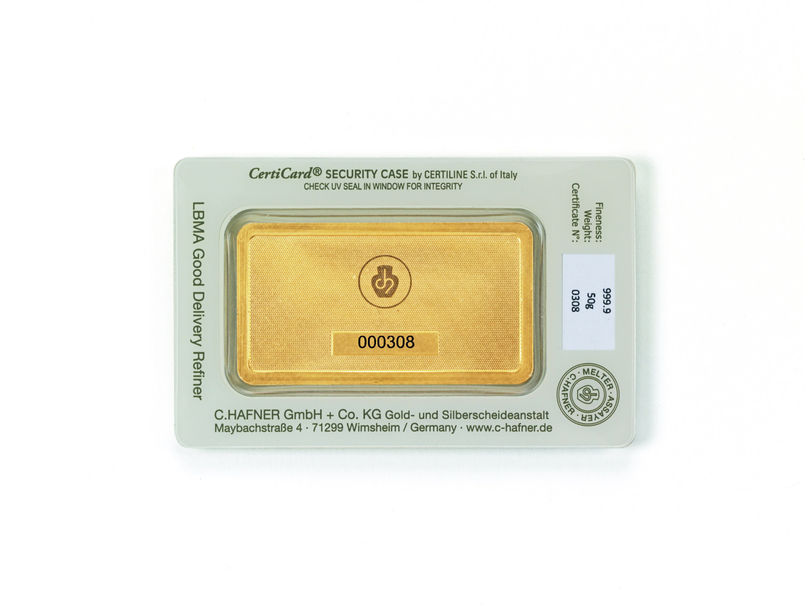 Lingot 50g or verso