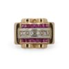 Bague Tank rubis et diamants en or jaune 18 carats