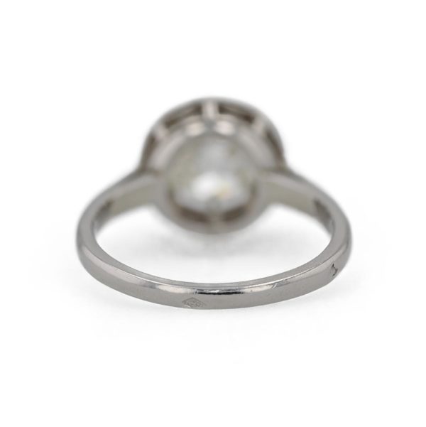 Bague solitaire diamant taille ancienne en platine